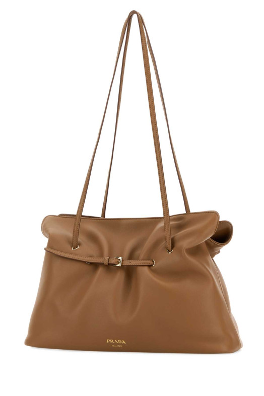 Camel nappa leather shoulder bag PRADA (1BG5942DX8)