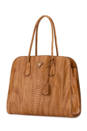 Orange leather shopping bag PRADA (1BG6052C3A)