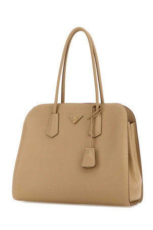 Beige leather shopping bag PRADA (1BG6052CYS)