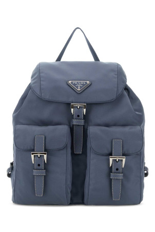 Cerulean blue Re-nylon small backpack PRADA (1BZ677RV44)