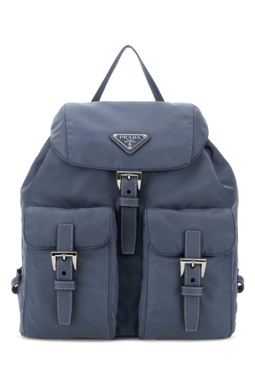 Cerulean blue Re-nylon small backpack PRADA (1BZ677RV44)