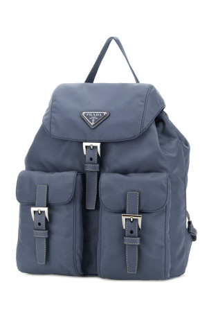 Cerulean blue Re-nylon small backpack PRADA (1BZ677RV44)
