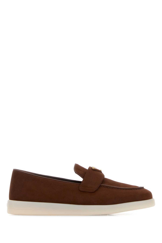 Chocolate suede loafers PRADA (1D222NFB025037)