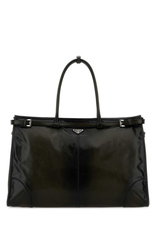 Dark green leather Prada Bonnie shopping bag PRADA (2VG1282HKF)