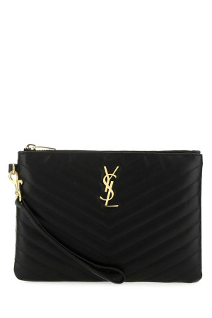 Black leather New Jolie clutch Black SAINT LAURENT (379039CWU01)