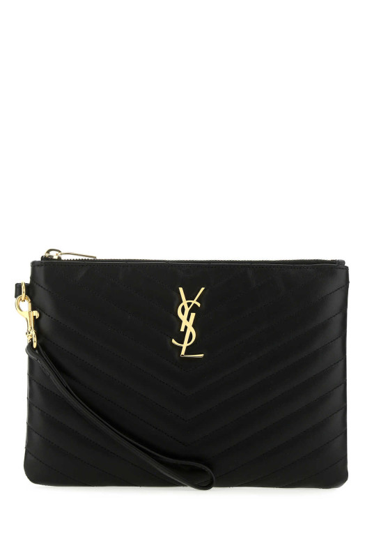 Black leather New Jolie clutch Black SAINT LAURENT (379039CWU01)