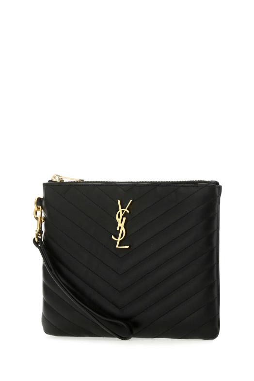 Black leather New Jolie clutch Black SAINT LAURENT (379039CWU01)