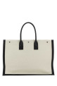 Sand canvas large Rive Gauche shopping bag White/Black SAINT LAURENT (509415FAAVU)