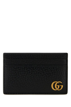 Black leather GG Marmont card holder Black GUCCI (657588DJ20T)