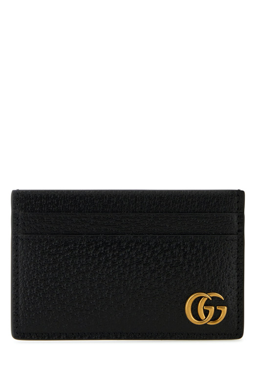 Black leather GG Marmont card holder Black GUCCI (657588DJ20T)