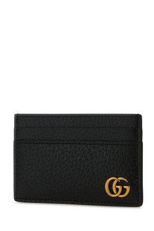 Black leather GG Marmont card holder Black GUCCI (657588DJ20T)