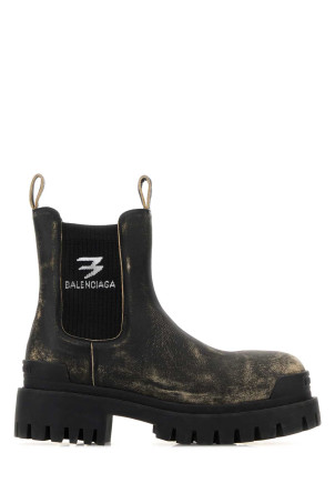 Black leather Strike Chelsea ankle boots BALENCIAGA (853832WB228)
