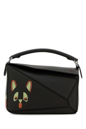 Dark brown leather small Puzzle handbag LOEWE (A510S21XCH)