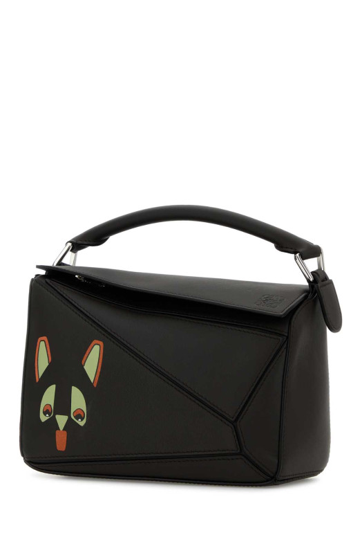 Dark brown leather small Puzzle handbag LOEWE (A510S21XCH)