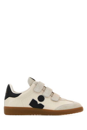 Chalk leather and suede Beth sneakers ISABEL MARANT (BK0013FAD1E06S)
