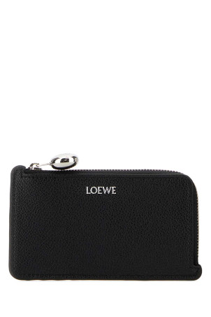 Black leather card holder Black LOEWE (CANBZ40X03)