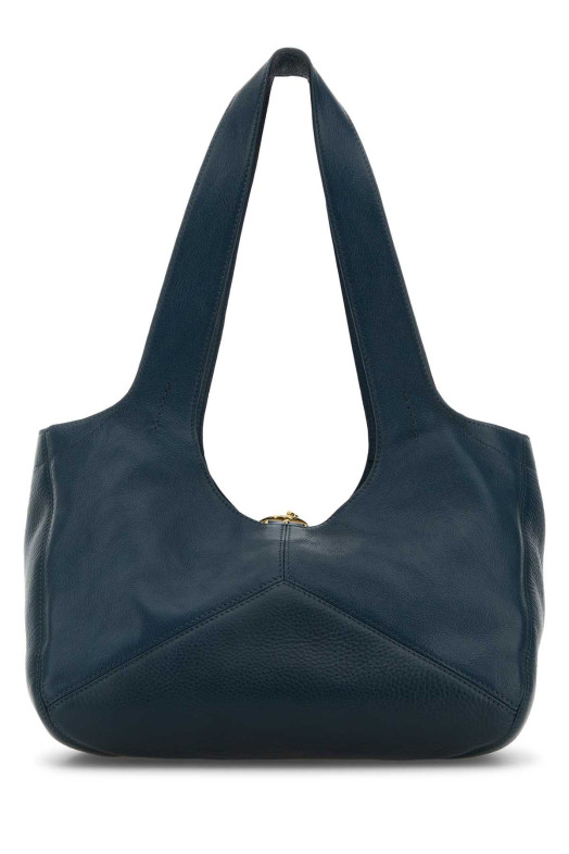 Navy blue leather East-West ChloÃ© Balloon shoulder bag CHLOE (CH26SS645Q15)