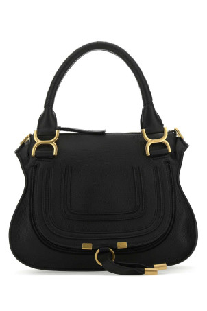 Black leather small Marcie handbag CHLOE (CHC22AS628I31)