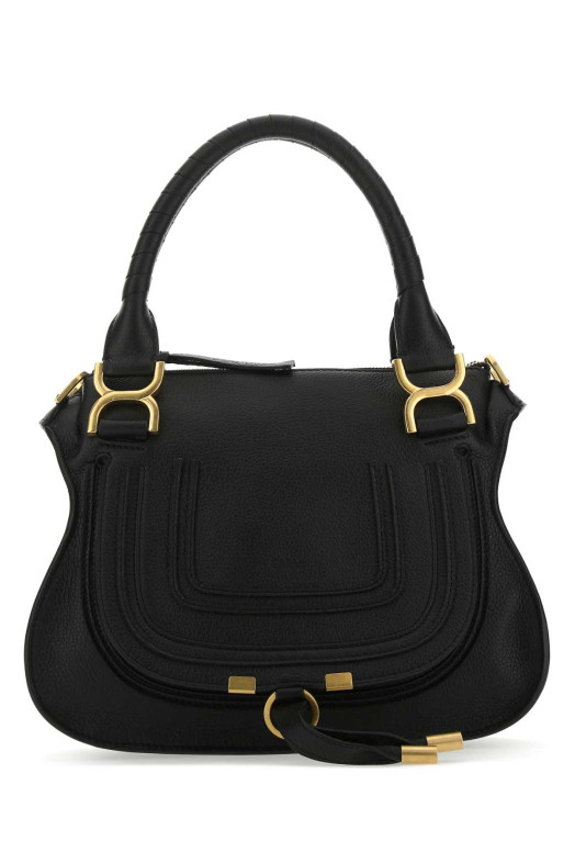 Black leather small Marcie handbag CHLOE (CHC22AS628I31)