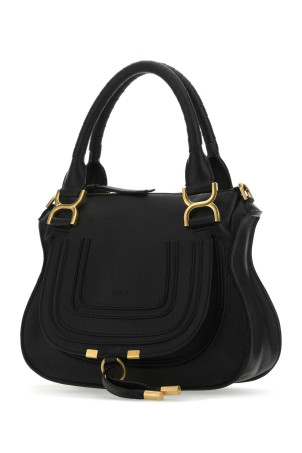 Black leather small Marcie handbag CHLOE (CHC22AS628I31)
