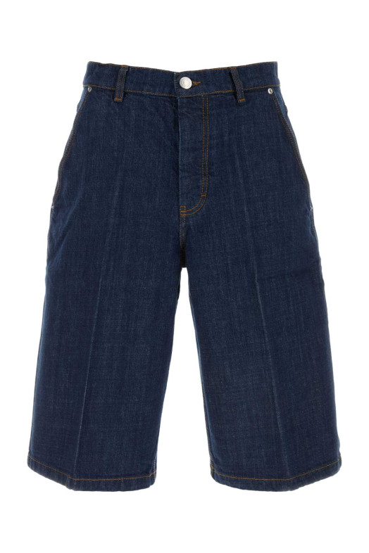 Dark blue denim bermuda shorts AMI (HSO837DE0122)