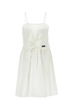 White poplin mini dress Black MIU MIU (MF5779SOOO163M)