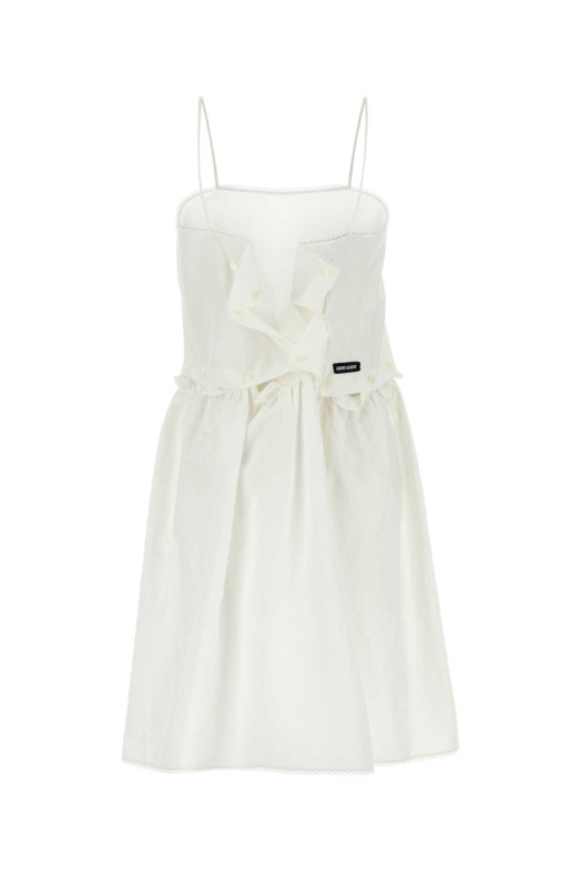 White poplin mini dress Black MIU MIU (MF5779SOOO163M)