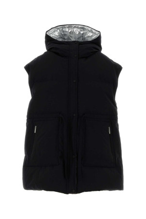 Black polyester blend sleeveless down jacket HERNO LAMINAR (PI00381DL12839)