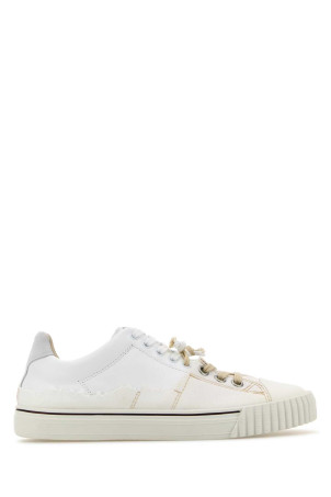 White leather and canvas New Evolution sneakers MAISON MARGIELA (S58WS0234P5063)