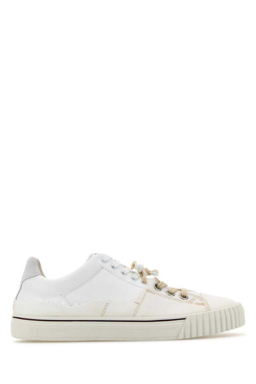 White leather and canvas New Evolution sneakers MAISON MARGIELA (S58WS0234P5063)