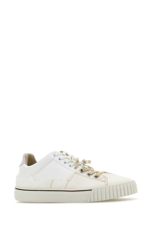 White leather and canvas New Evolution sneakers MAISON MARGIELA (S58WS0234P5063)