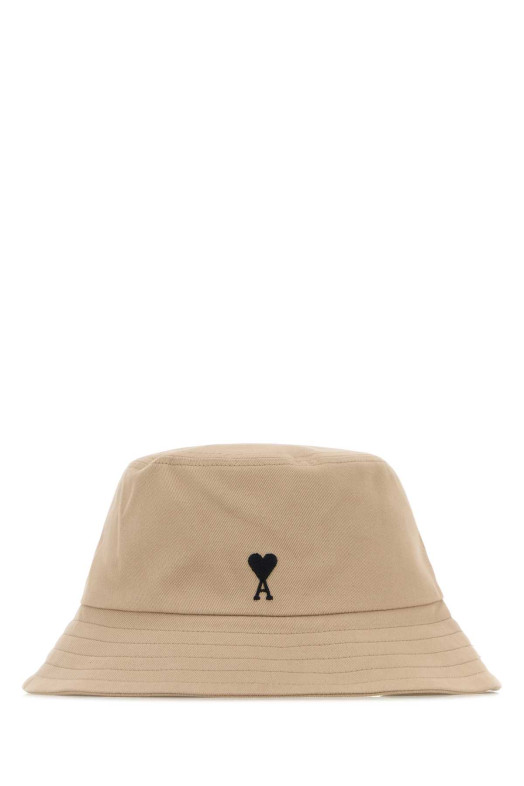 Beige cotton bucket hat AMI (UHA666AW0041)