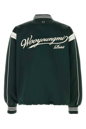 Bottle green satin bomber jacket WOOYOUNGMI (W261JP03)