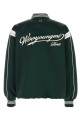 Bottle green satin bomber jacket WOOYOUNGMI (W261JP03)