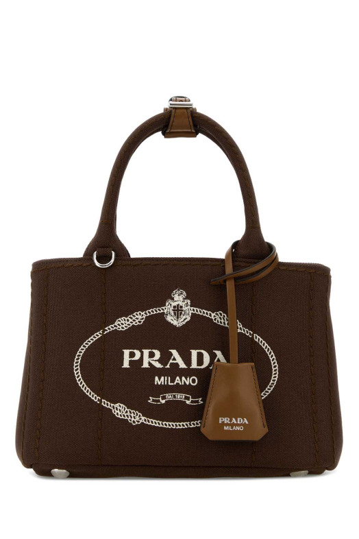 Brown canvas mini Prada JardiniÃ¨re handbag PRADA (1BA038VNLM2HF3)