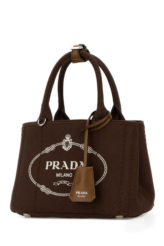 Brown canvas mini Prada JardiniÃ¨re handbag PRADA (1BA038VNLM2HF3)