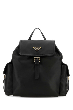 Black leather backpack Black PRADA (1BZ0802DX8)