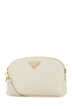 White leather crossbody bag Black PRADA (1NF0622DKV)