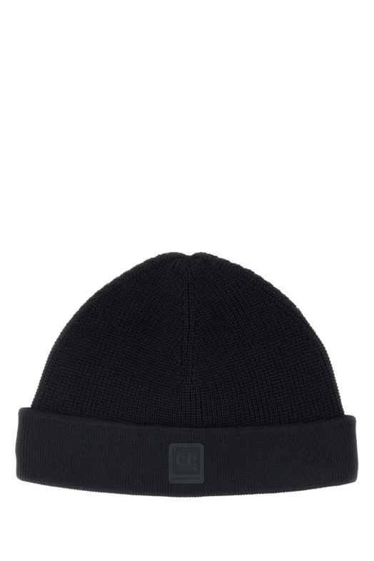 Black cotton beanie hat Black C.P. COMPANY (20CLAC043A000727A)