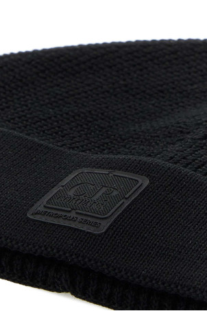 Black cotton beanie hat Black C.P. COMPANY (20CLAC043A000727A)