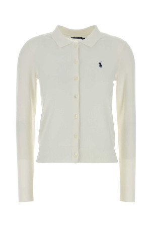 White stretch cotton blend cardigan POLO RALPH LAUREN (211972110)