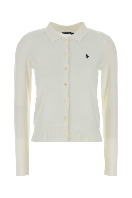 White stretch cotton blend cardigan POLO RALPH LAUREN (211972110)