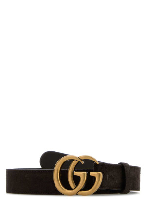 Dark brown suede belt GUCCI (414516CA00X)
