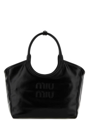 Black leather IVY handbag Black MIU MIU (5BA284VOOI2IEO)