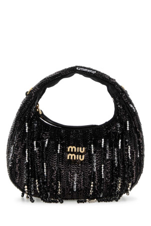 Embellished fabric handbag Black MIU MIU (5BP078VWON2IGM)