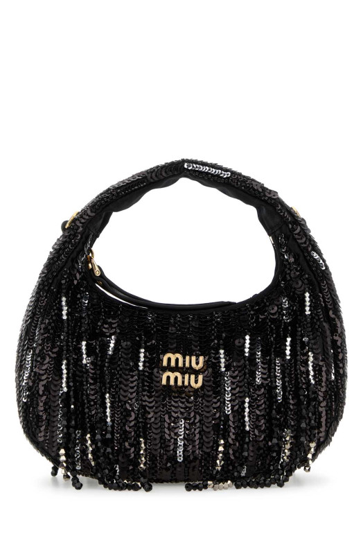 Embellished fabric handbag Black MIU MIU (5BP078VWON2IGM)