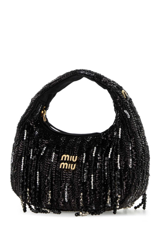 Embellished fabric handbag Black MIU MIU (5BP078VWON2IGM)