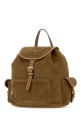 Beige corduroy backpack MIU MIU (5BZ042VOOMAF81)
