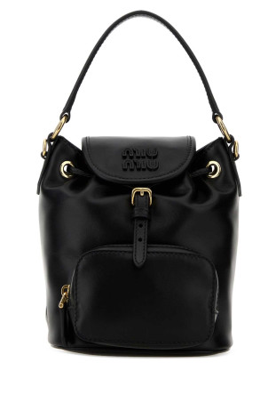 Black leather backpack Black MIU MIU (5BZ045VOOM2CRW)