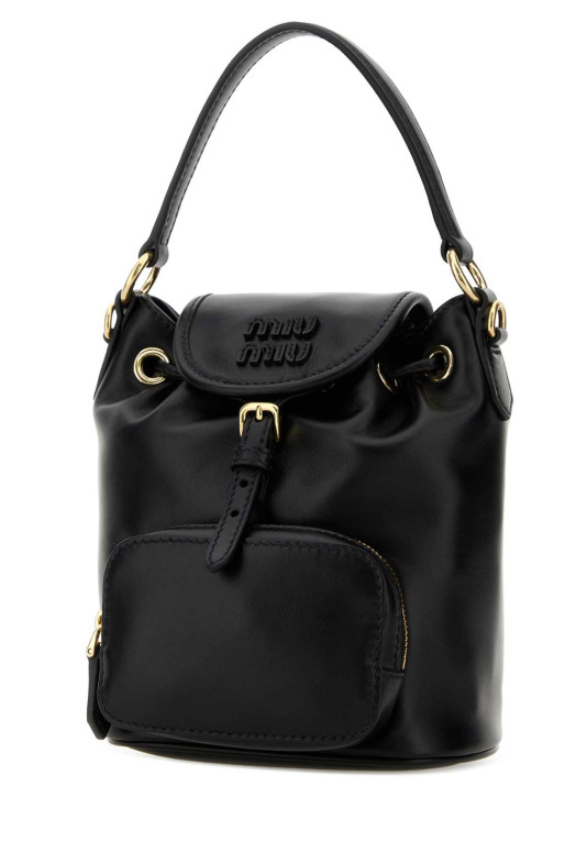 Black leather backpack Black MIU MIU (5BZ045VOOM2CRW)